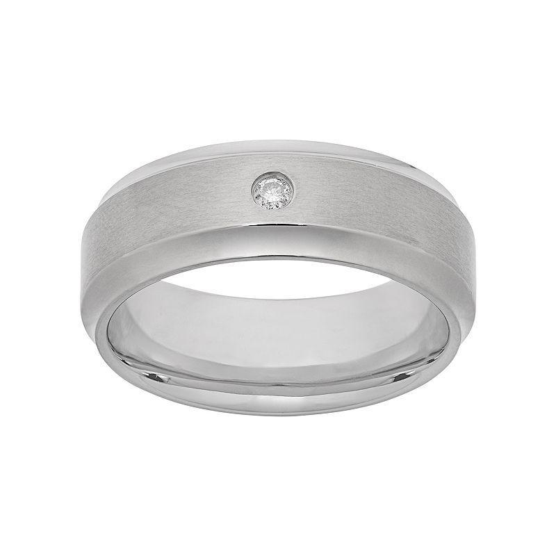 Diamond Accent Titanium Wedding Band - Men, Mens White Product Image