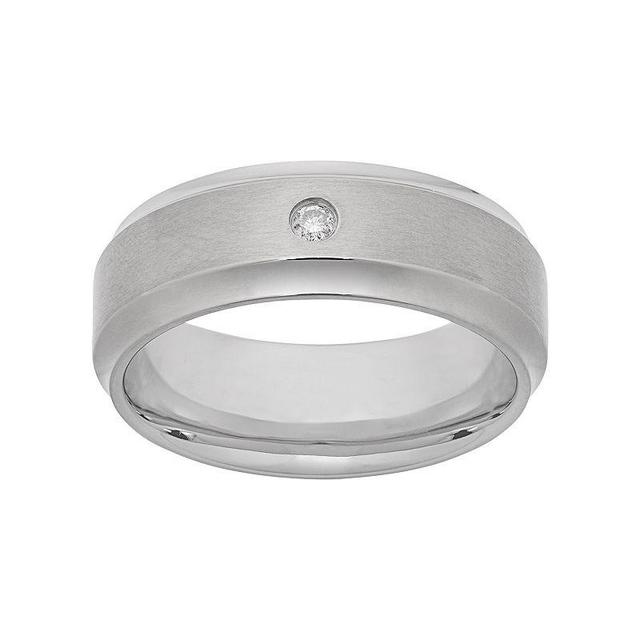 Diamond Accent Titanium Wedding Band - Men, Mens White Product Image