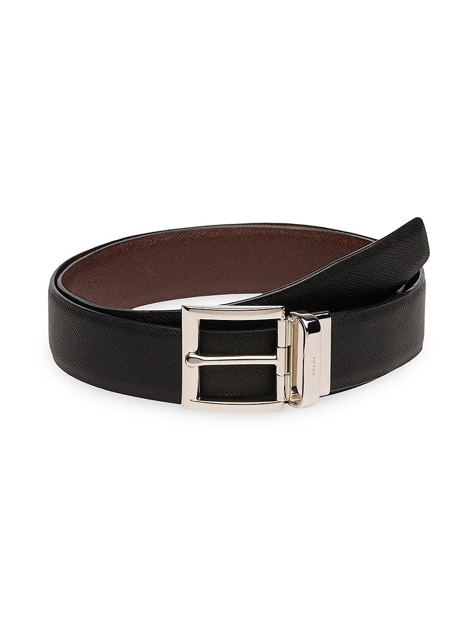 Mens Saffiano Leather Reversible Belt Product Image