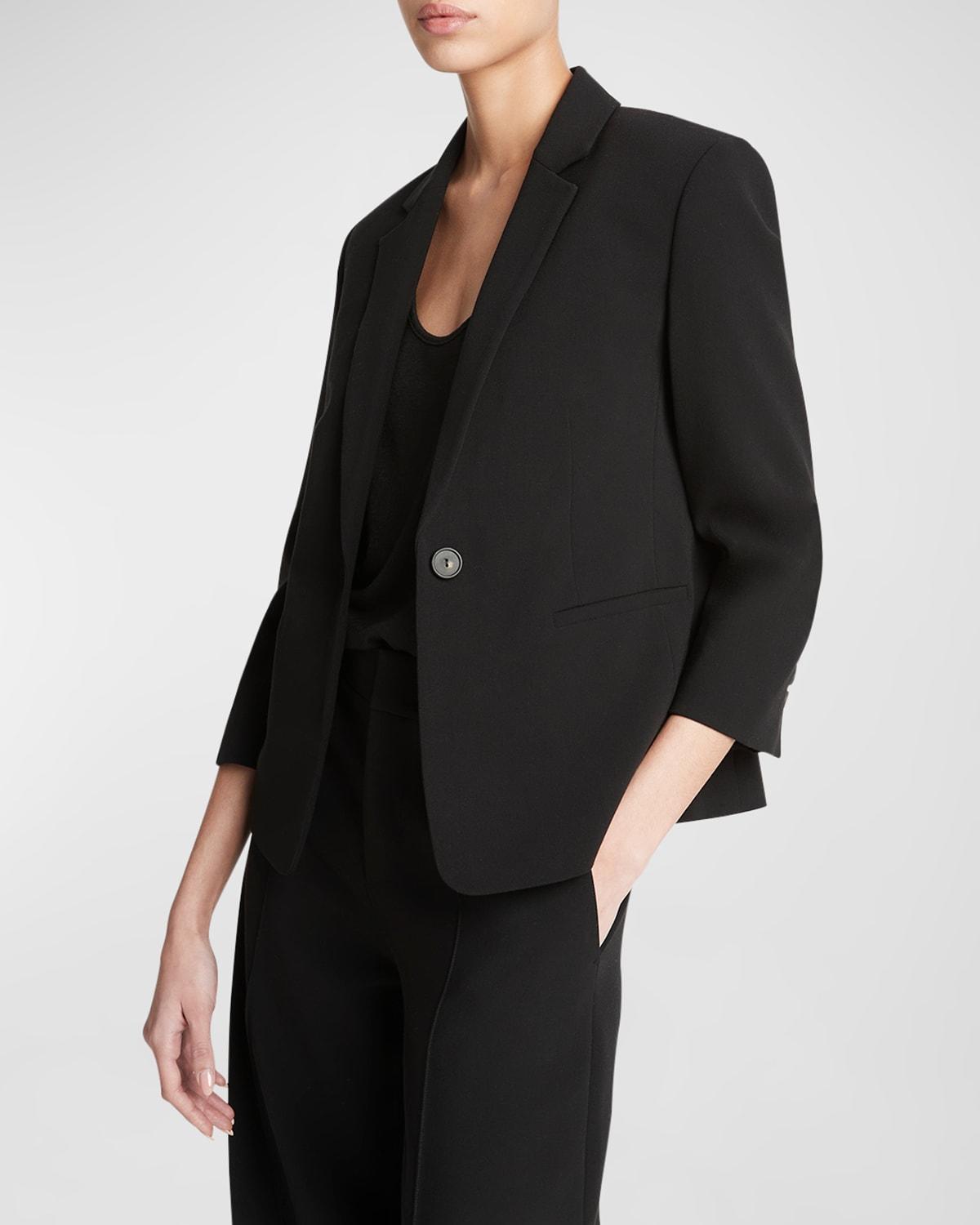 Womens Crepe Single-Breasted Blazer Product Image