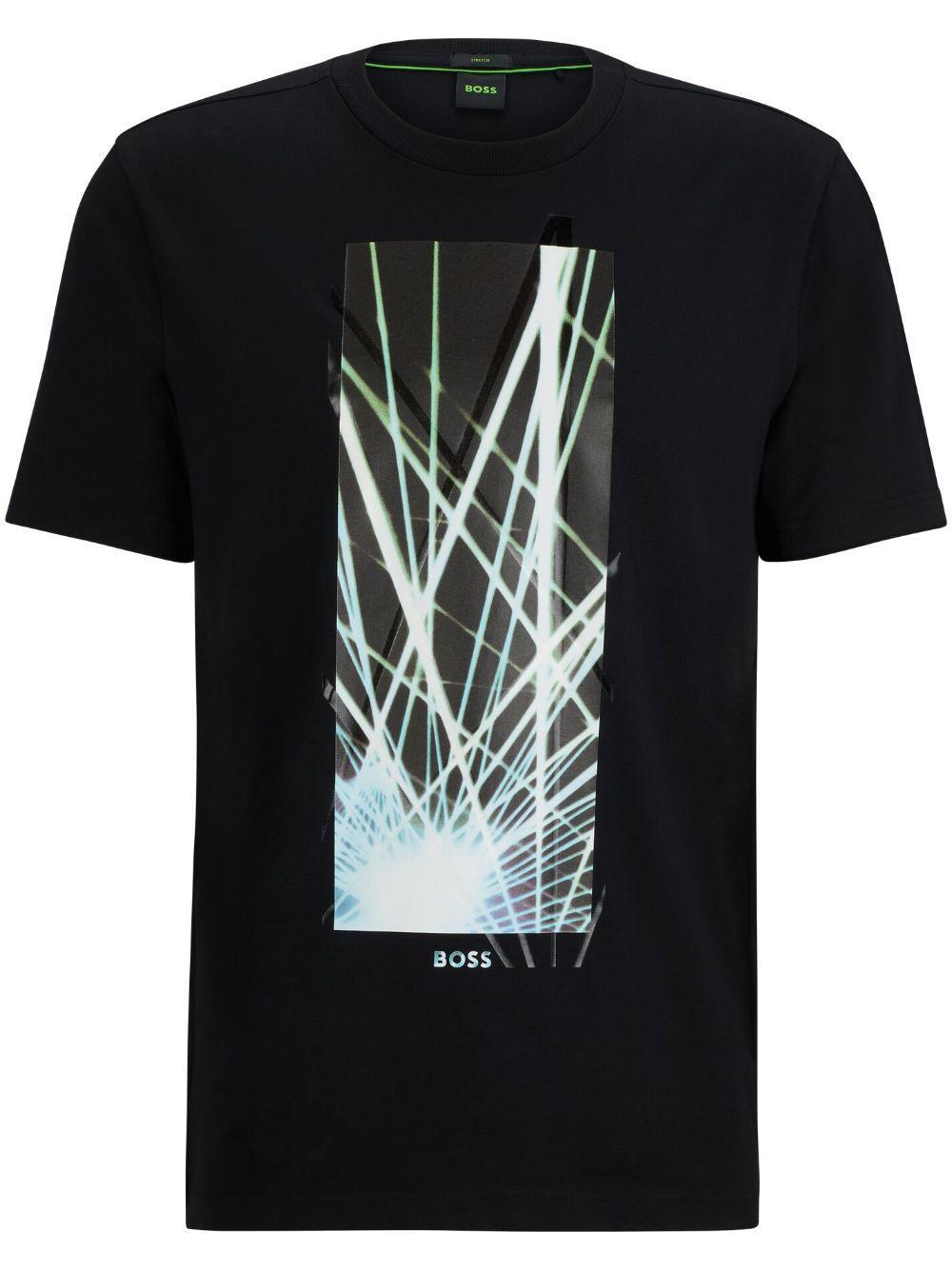 Graphic-print Stretch-cotton T-shirt In Black Product Image