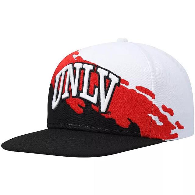 Mens Mitchell & Ness /White UNLV Rebels Paintbrush Snapback Hat Product Image