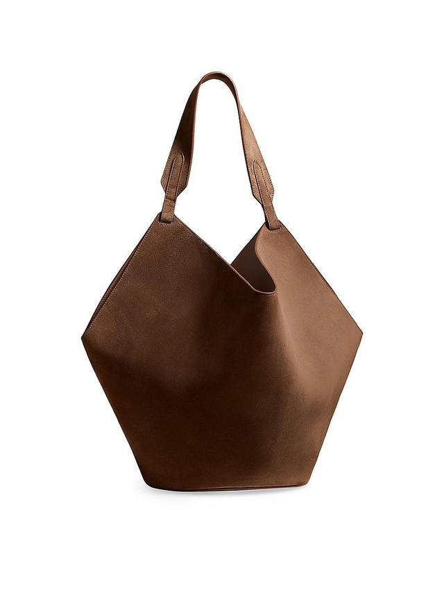 Womens Medium Lotus Suede Tote Bag Product Image