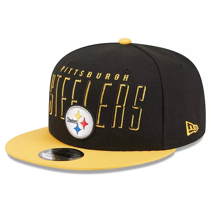 Mens New Era Black Pittsburgh Steelers Headline 9FIFTY Snapback Hat - Black Product Image