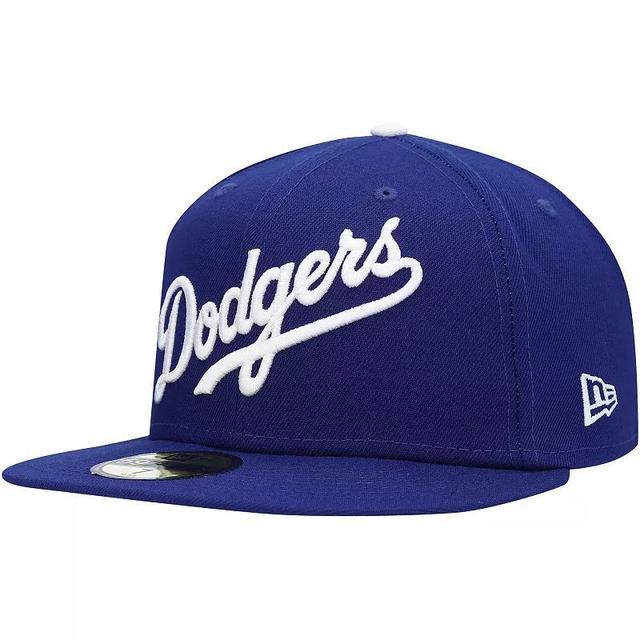 Mens New Era Royal Los Angeles Dodgers White Logo 59FIFTY Fitted Hat Product Image