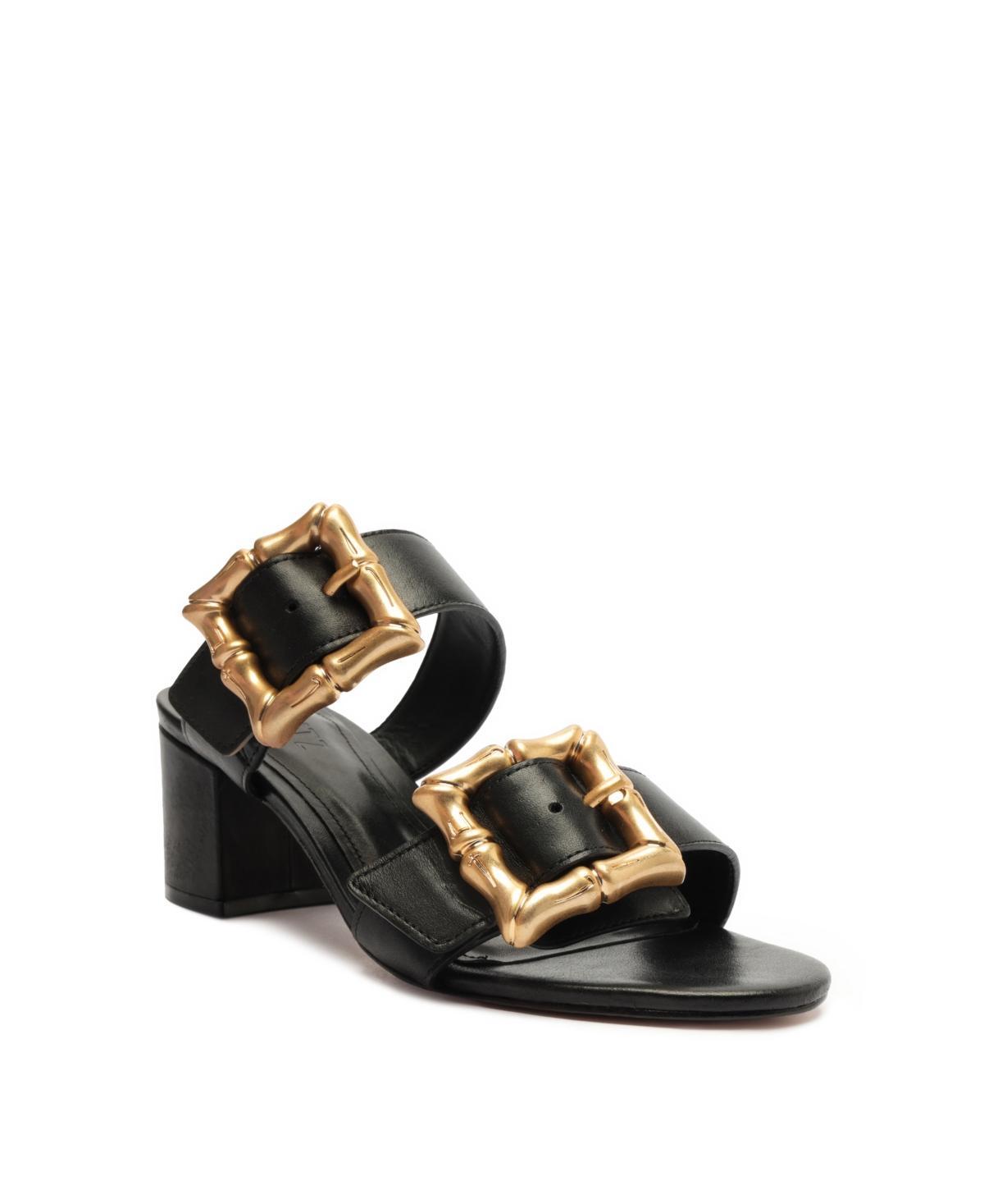 Schutz Womens Enola Double Buckle Block Heel Sandals product image