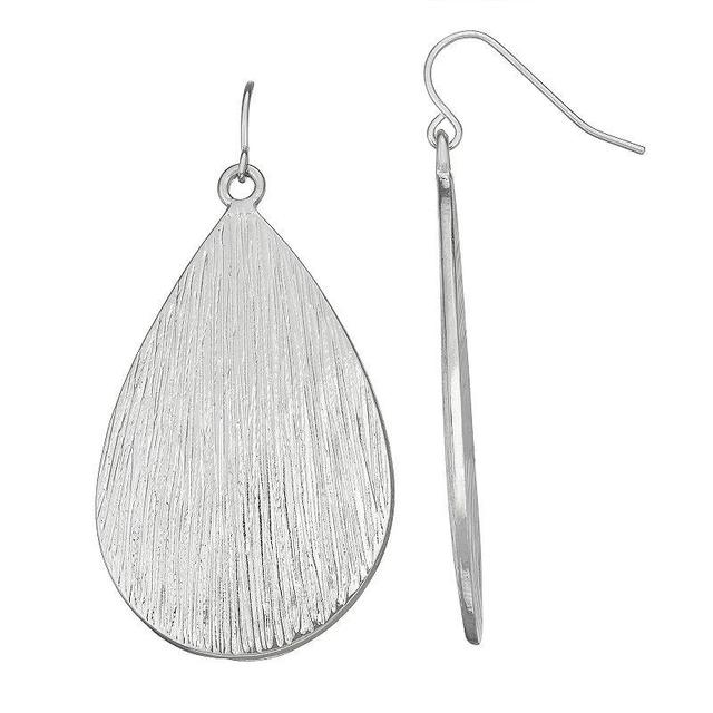 Sonoma Goods For Life Textured Teardrop Drop Earrings, Womens, Silver Tone Product Image