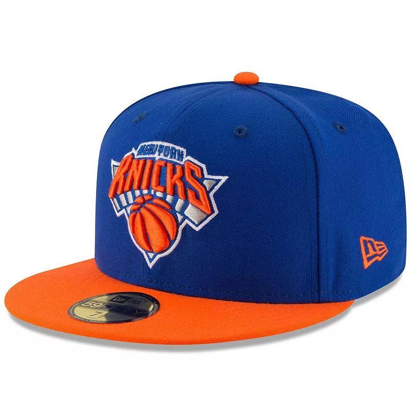 Mens New Era Royal/Orange New York Knicks Official Team Color 2Tone 59FIFTY Fitted Hat Product Image