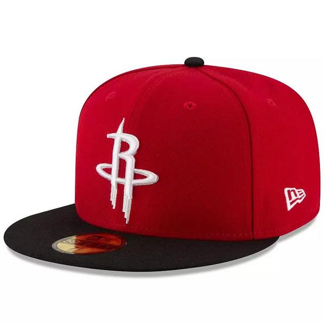 Mens New Era Red/Black Houston Rockets Official Team Color 2Tone 59FIFTY Fitted Hat Product Image