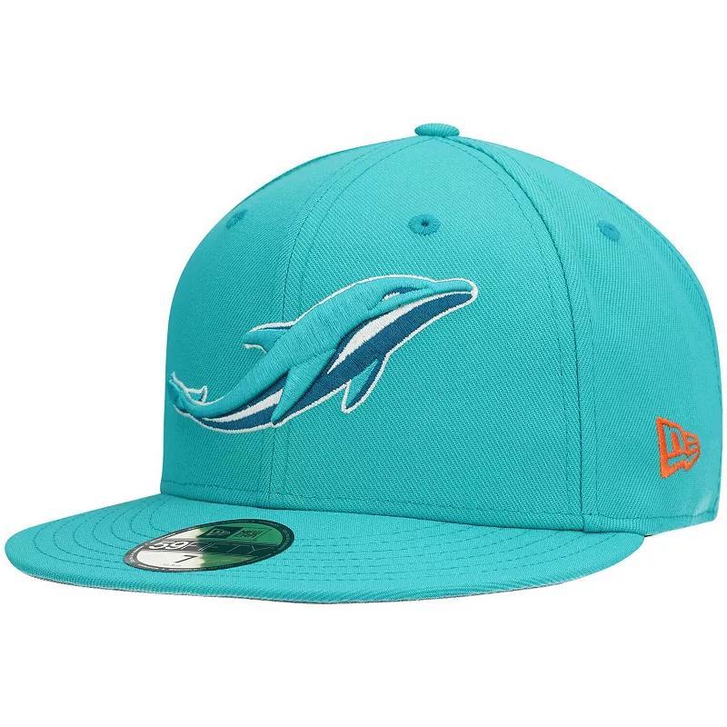 Mens New Era Aqua Miami Dolphins Omaha 59FIFTY Fitted Hat Turquoise A Product Image