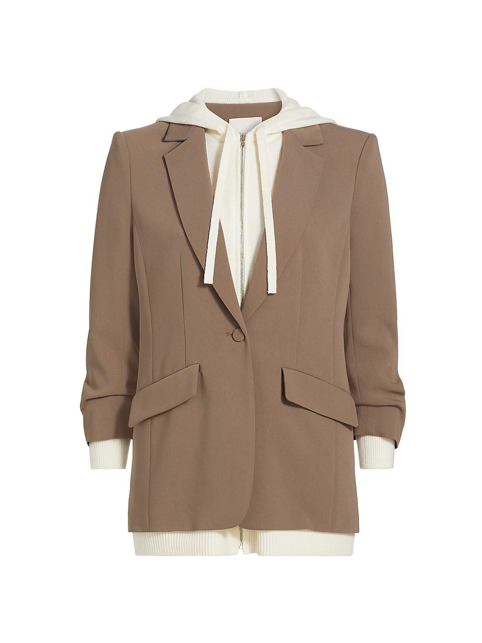 Cinq a Sept Khloe Layered Look Hooded Blazer Product Image