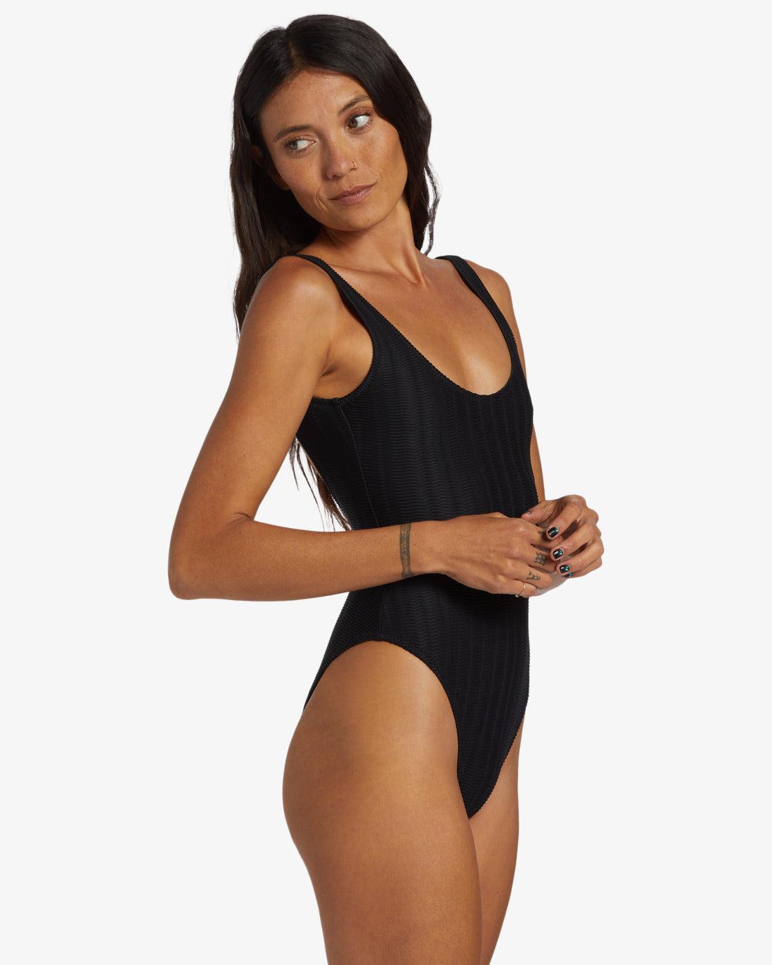 Coral Gardeners Wave Trip One-Piece Swimsuit - Black Pebble Female Product Image