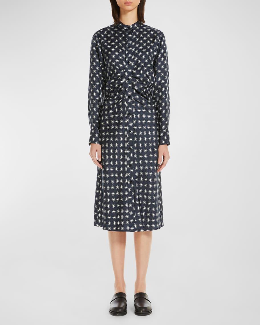 Melania Geometric-Print Silk Midi Shirtdress product image