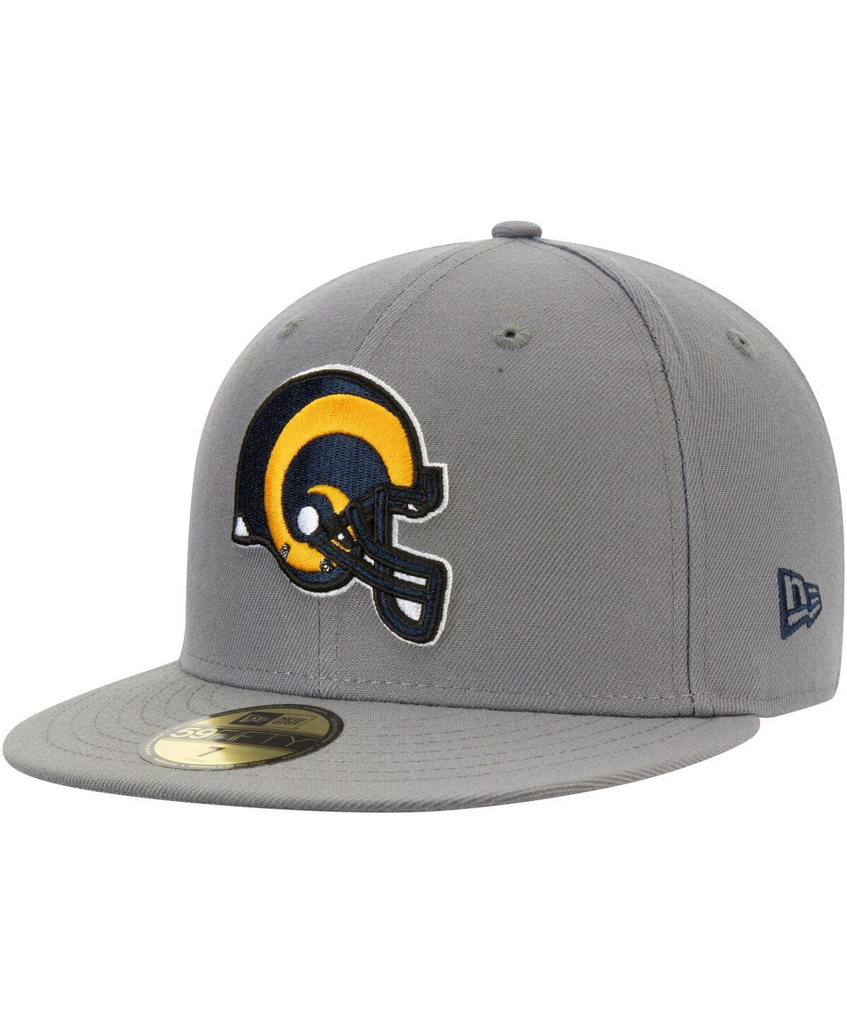 Mens New Era Graphite Los Angeles Rams Throwback Logo Storm 59FIFTY Fitted Hat Product Image