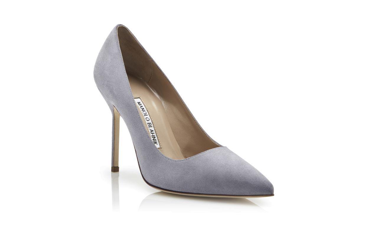 BB Light Grey Suede Pointed Toe Pumps Product Image