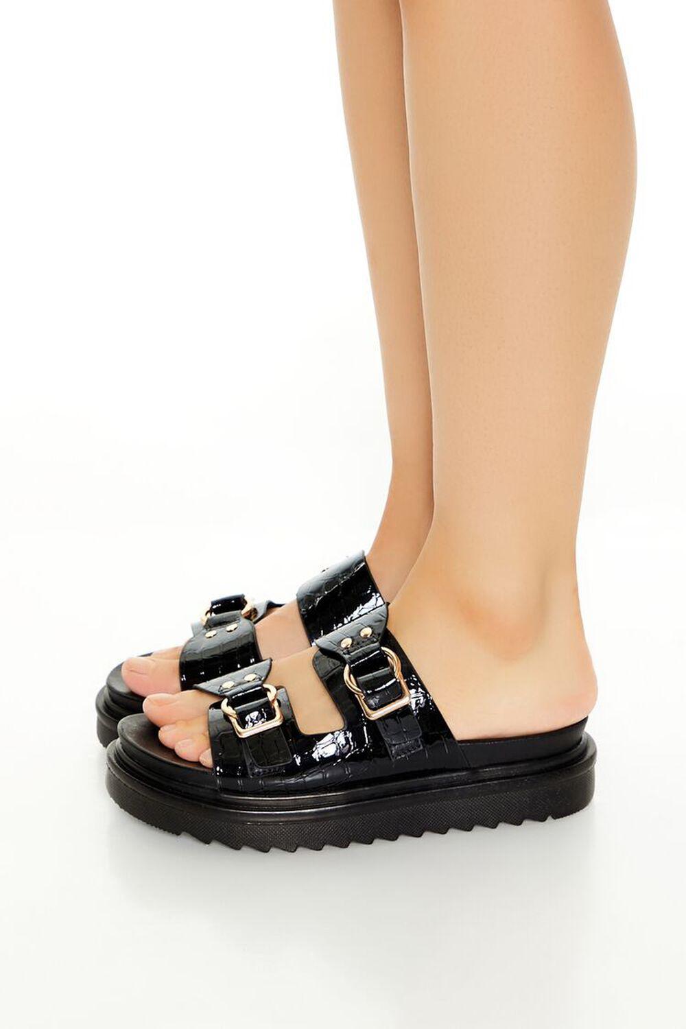 Buckled Dual-Strap Sandals | Forever 21 Product Image