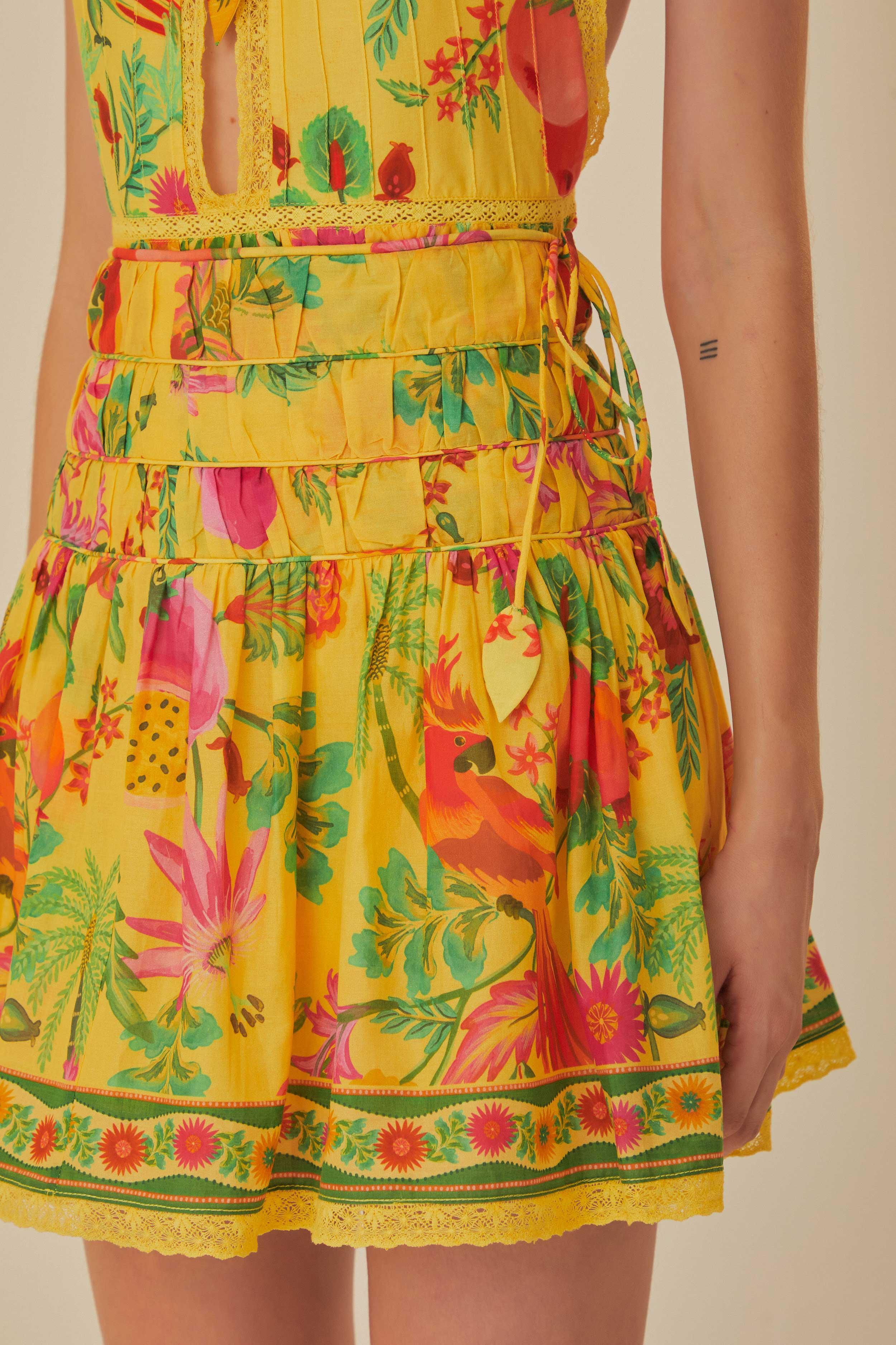 Yellow Delicate Fruit Garden Mini Skirt Product Image