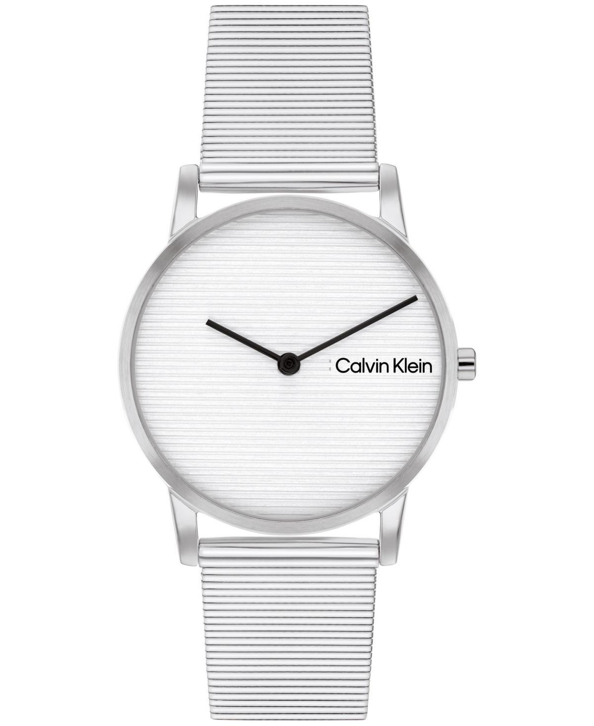 Calvin Klein Womens Ck Feel Stainless Steel Mesh Watch 30mm - Silver Product Image