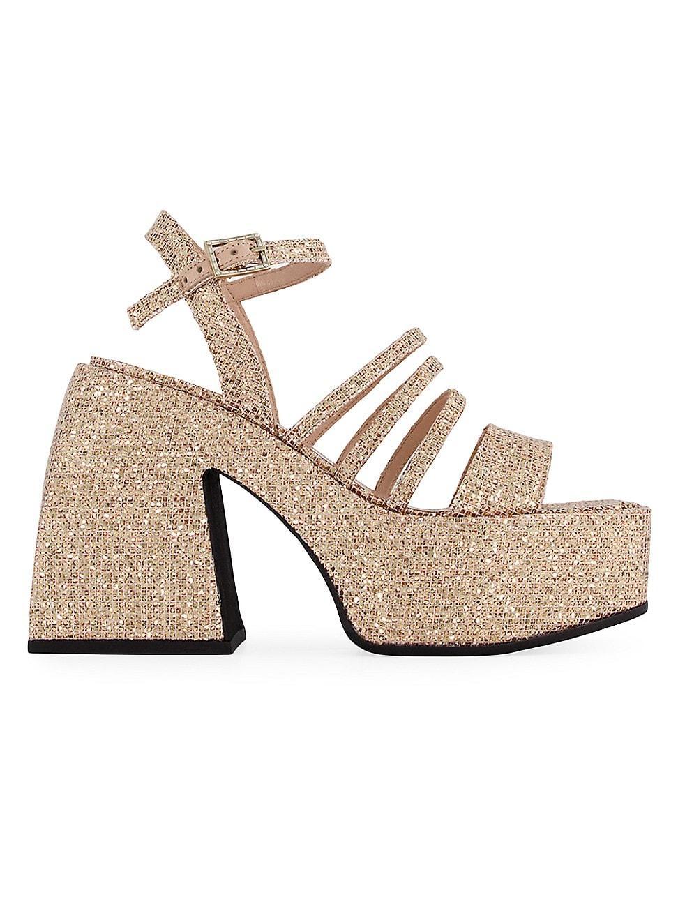 Womens Bulla Chibi 105MM Glitter Platform Sandals Product Image