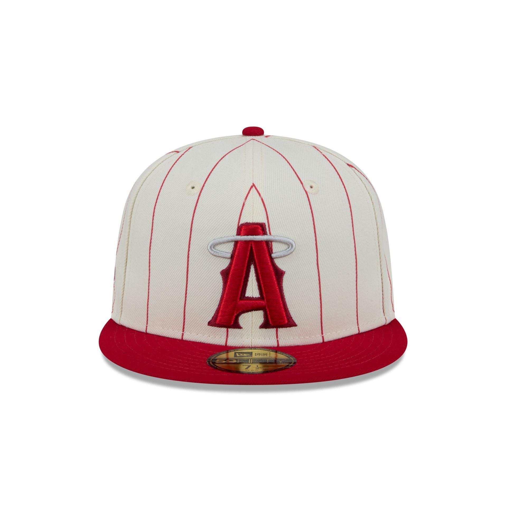 Los Angeles Angels Throwback Pinstripe 59FIFTY Fitted Hat Male Product Image