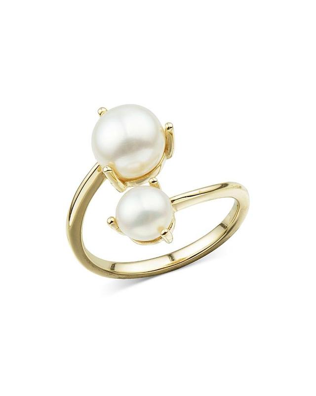 Saks Fifth Avenue Womens 14K Yellow Gold & 6-8.5MM Cultured Fresh Water Pearl Bypass Ring Product Image