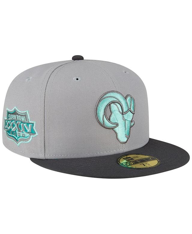 Men's New Era Gray/Graphite Los Angeles Rams Aqua Pop 59FIFTY Fitted Hat Product Image