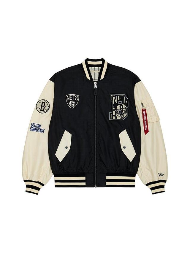 BROOKLYN NETS X ALPHA X NEW ERA L-2B BOMBER JACKET Product Image