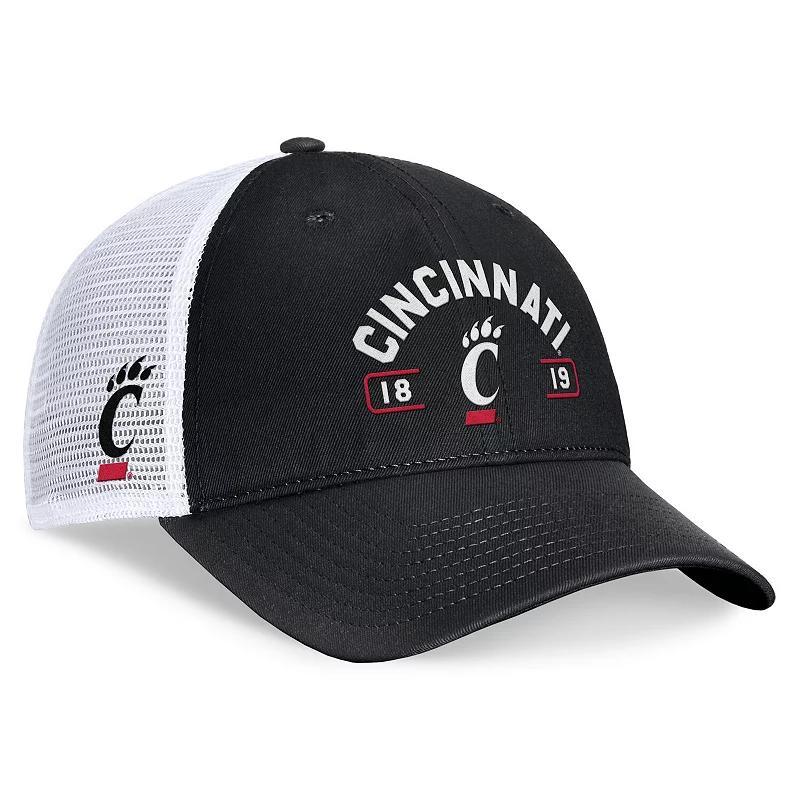 Top of the World Mens Black Cincinnati Bearcats Free Kick Trucker Adjustable Hat - Black, White Product Image