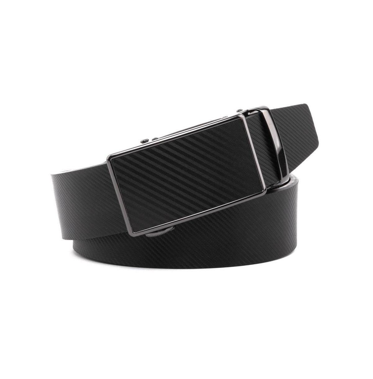 Mens Sliding Buckle Adjustable Leather Ratchet Belt Product Image