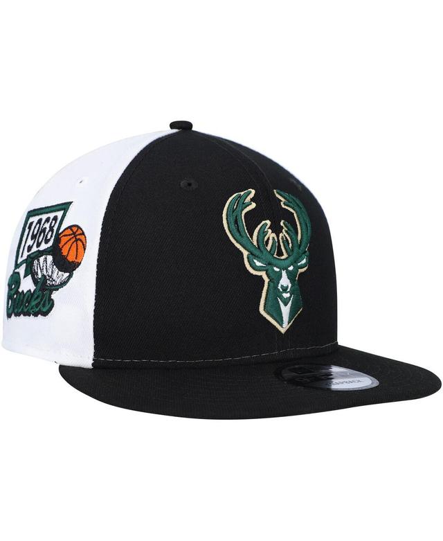 Mens New Era Black Milwaukee Bucks Pop Panels 9FIFTY Snapback Hat Product Image