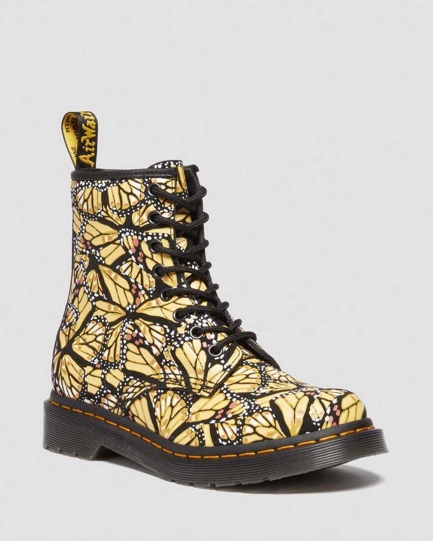 DR MARTENS 1460 Women's Butterfly Print Suede Lace Up Boots Product Image