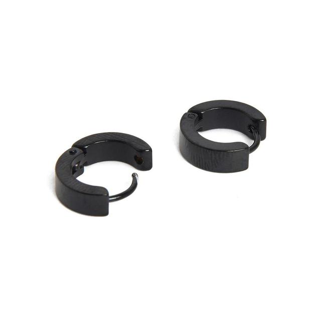 Sohi Womens Black Minimal Hoop Earrings Product Image