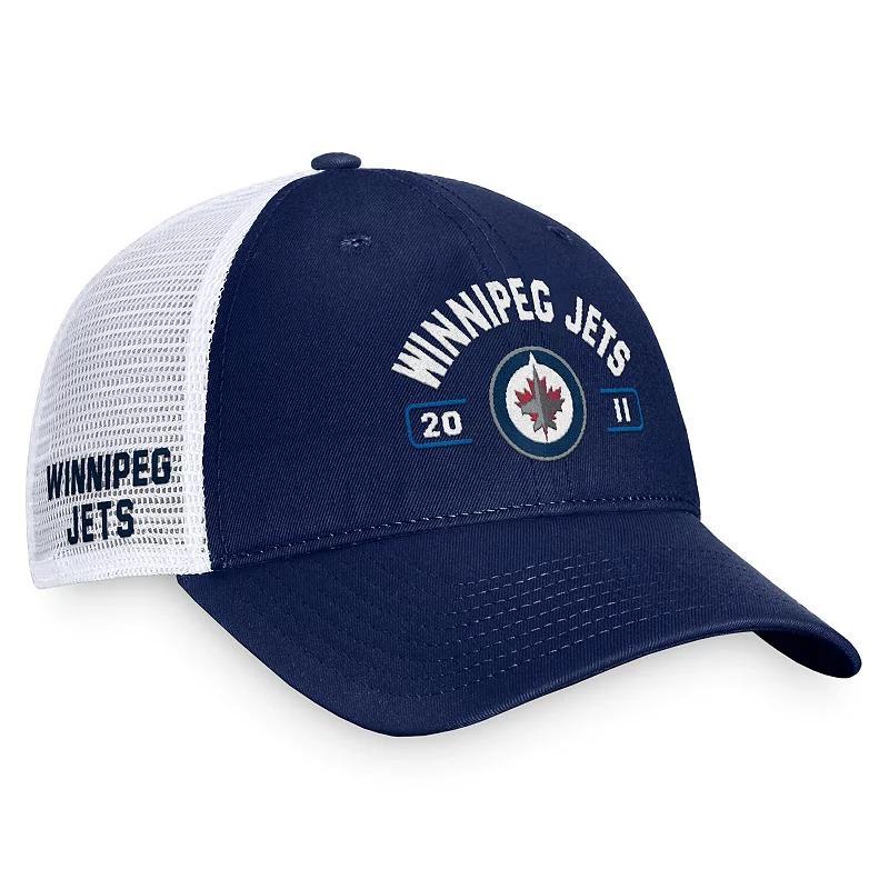 Mens Fanatics Navy/White Winnipeg Jets Free Kick Trucker Adjustable Hat, Jts Blue Product Image