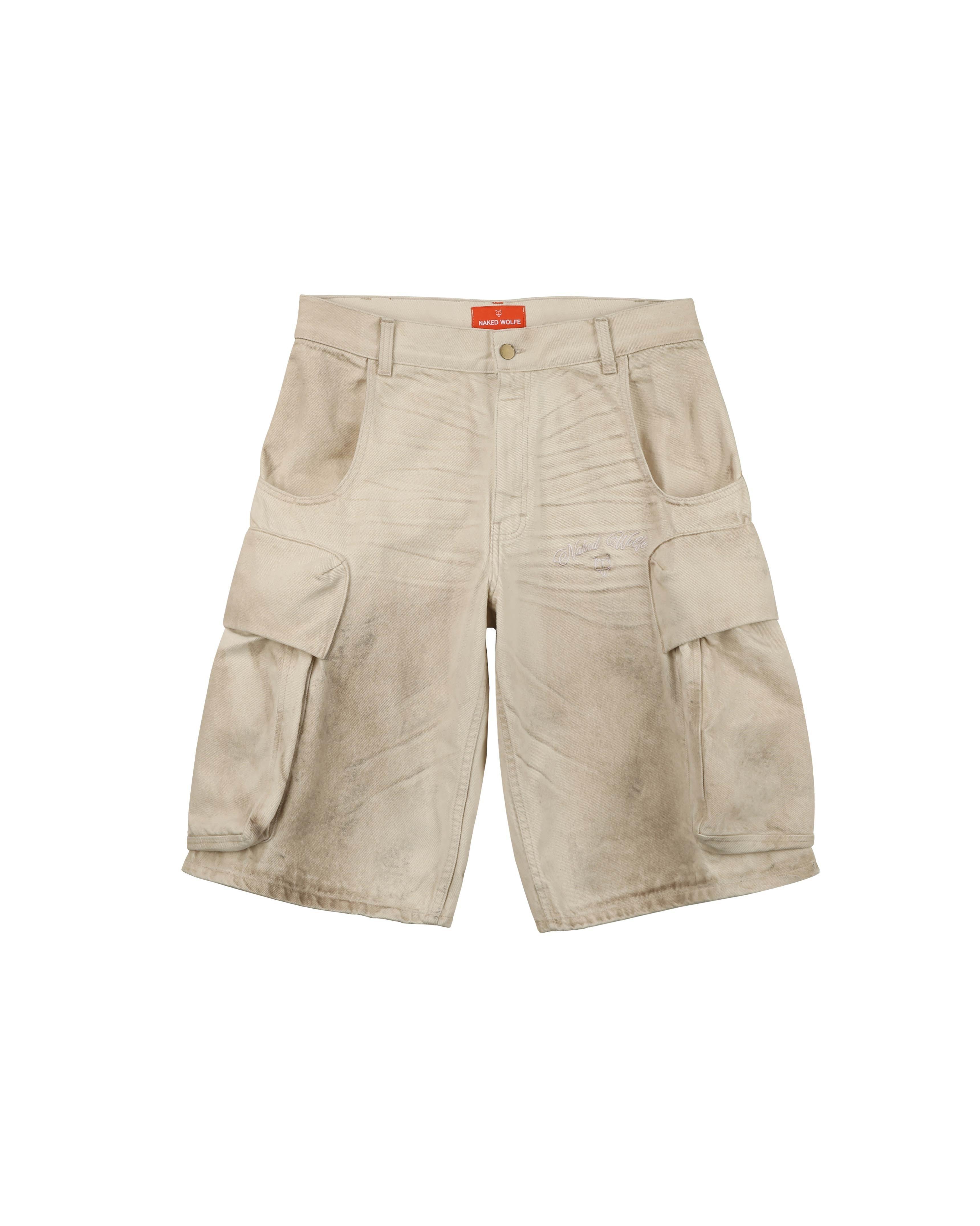 Denim Cargo Shorts Vintage Natural Product Image