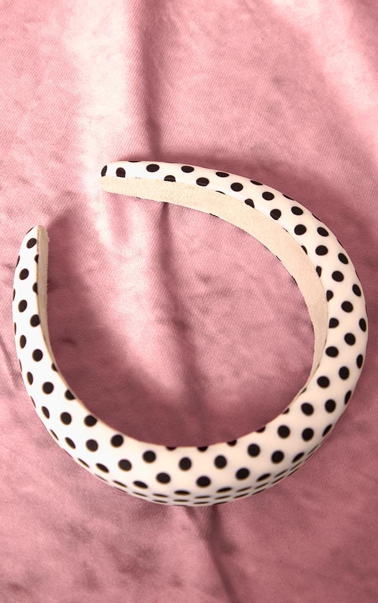 White Polka Dot Oversized Padded Headband Product Image