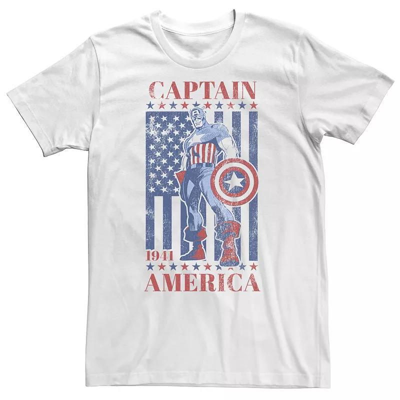 Big & Tall Marvel Captain America Vintage Flag 1941 Tee, Mens Product Image