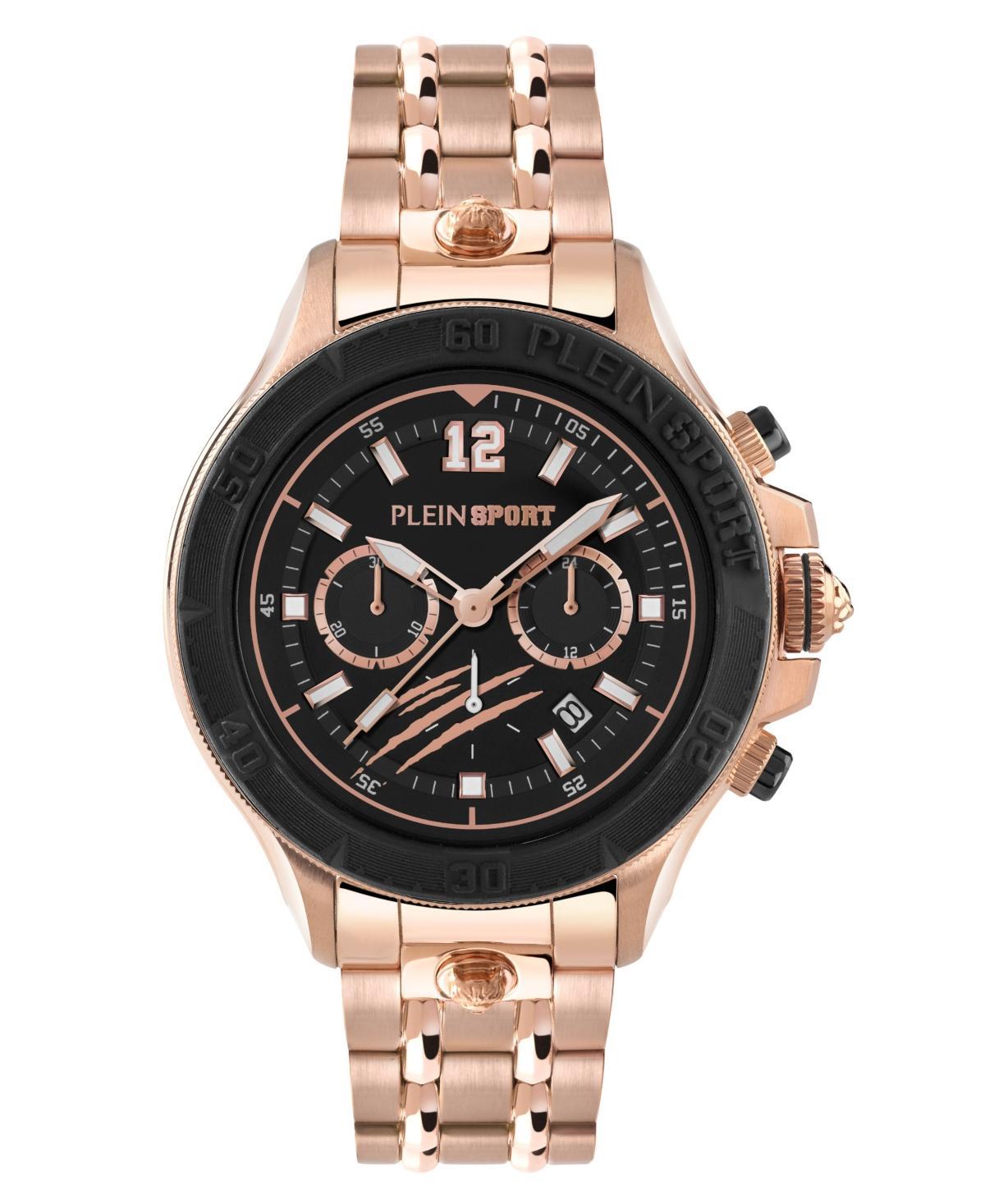 Philipp Plein Mens Warrior Tech Chronograph Rose Gold Tone Stainless Steel Bracelet Watch Product Image