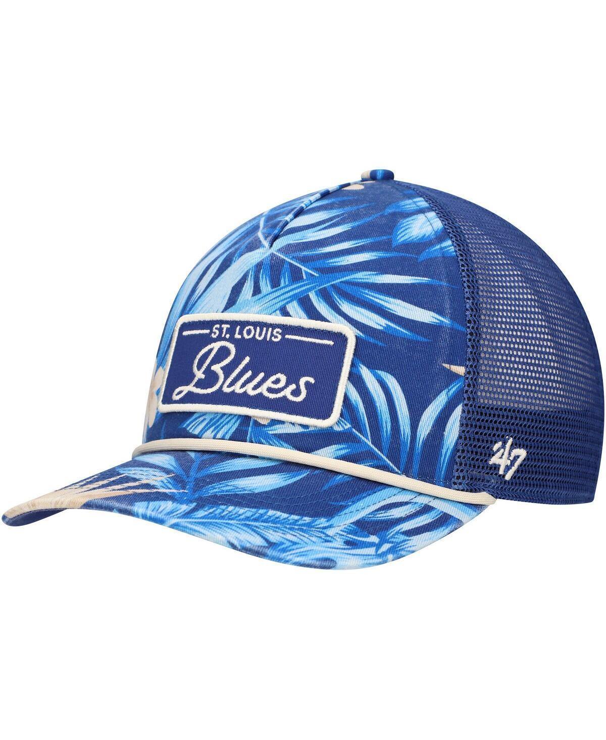 47 Brand Mens Blue St. Louis Blues Tropicalia Allover Print Trucker Adjustable Hat Product Image