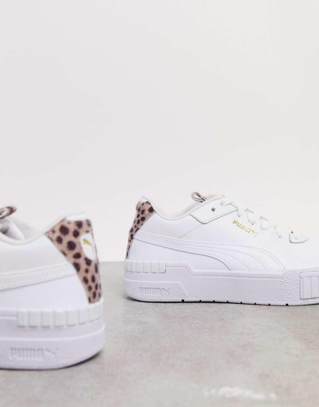 Puma Cali Sport sneakers in white with cheetah detail - exclusive to ASOS Product Image