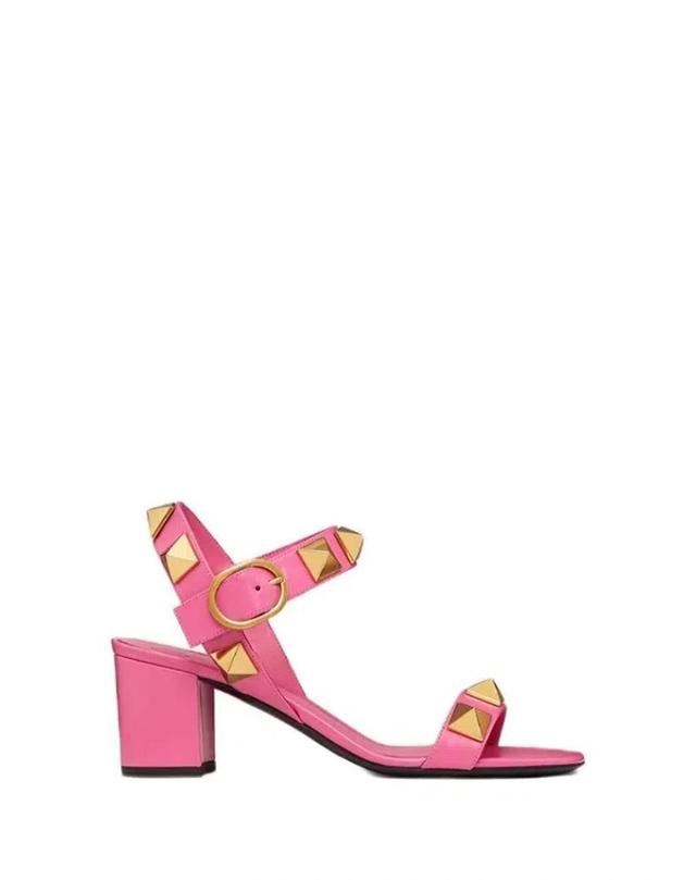 VALENTINO GARAVANI Women's Roman Stud Sandal 90mm In Pink Product Image