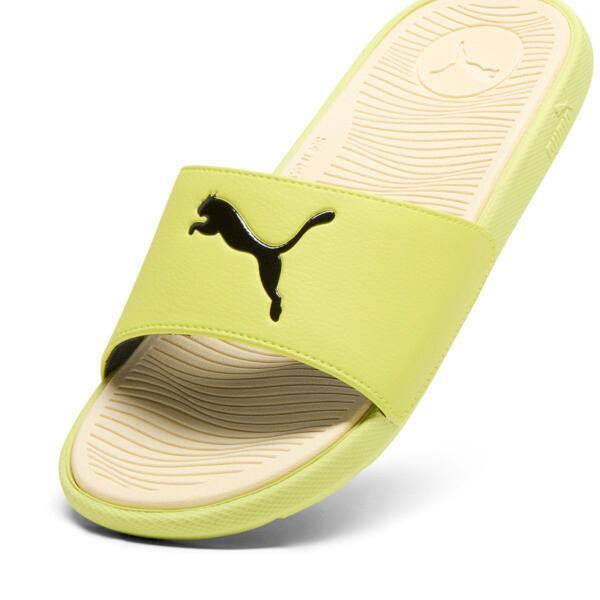 PUMA Cool Cat 2.0 Sport Women's Slides in Lime Sheen/Black/Creamy Vanilla Product Image