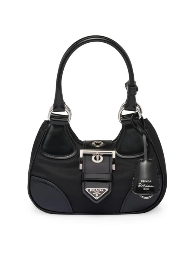 Moon Re-nylon And Leather Bag In Black Product Image