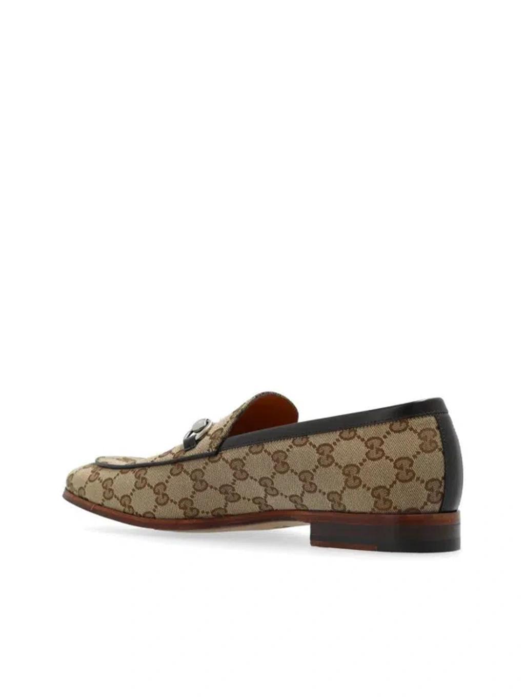 GUCCI Block Heel Loafers Jacquard Fabric In Printed Product Image