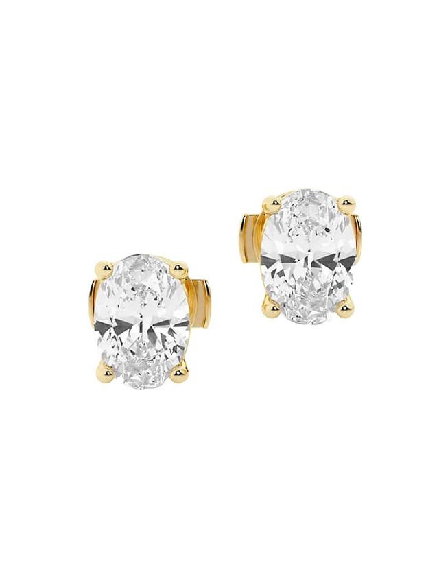 Womens Ethereal 14K Yellow Gold & 2 TCW Oval Lab-Created Diamond Stud Earrings Product Image