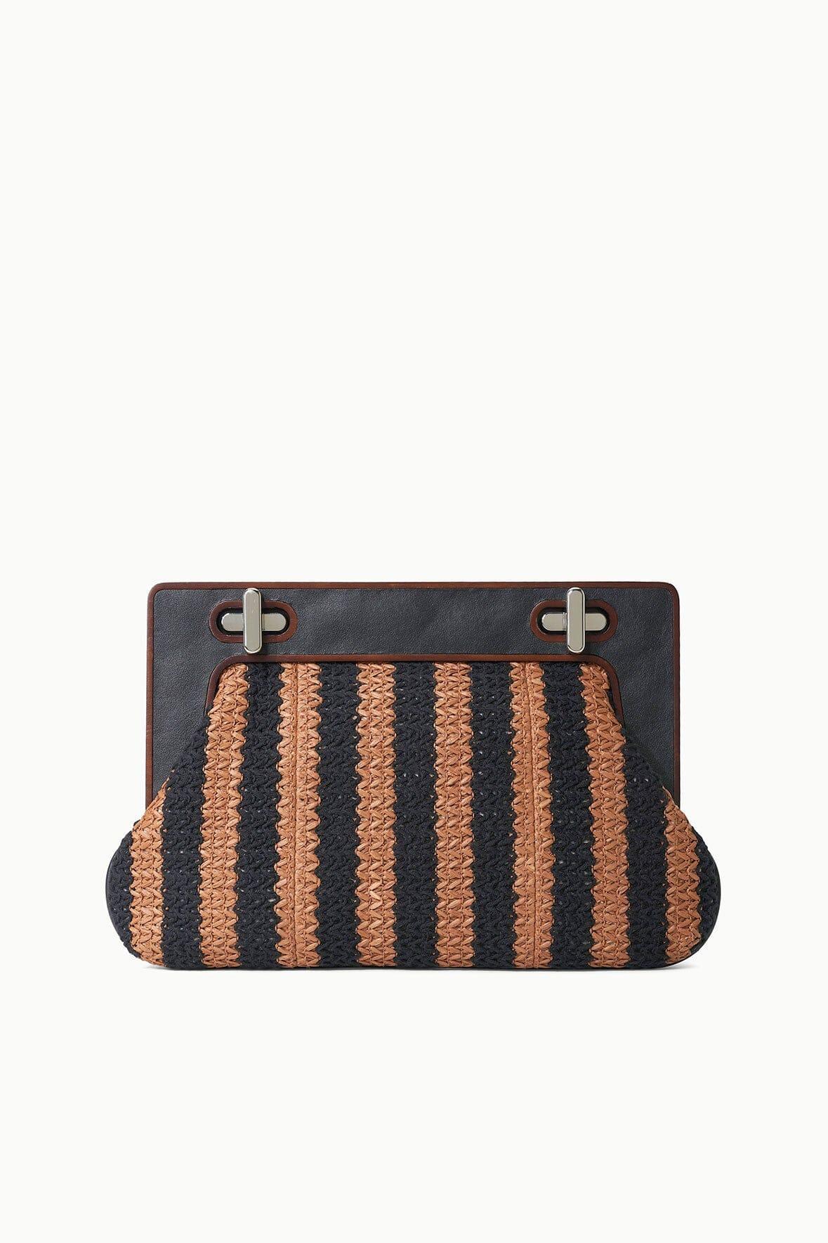 ALBA FRAME CLUTCH | BLACK TAN SEASHORE STRIPE Product Image