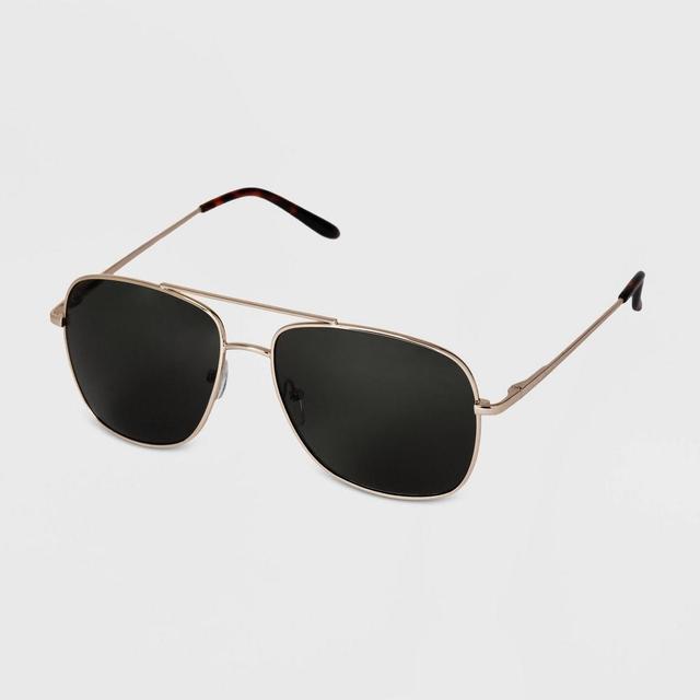 Mens Aviator Metal Sunglasses - Goodfellow & Co Gold Product Image