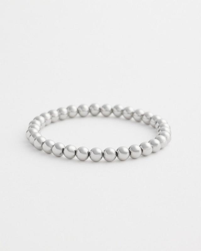 Small Beaded Silver Tone Stretch Bracelet   Chico's - Silver - Women Product Image