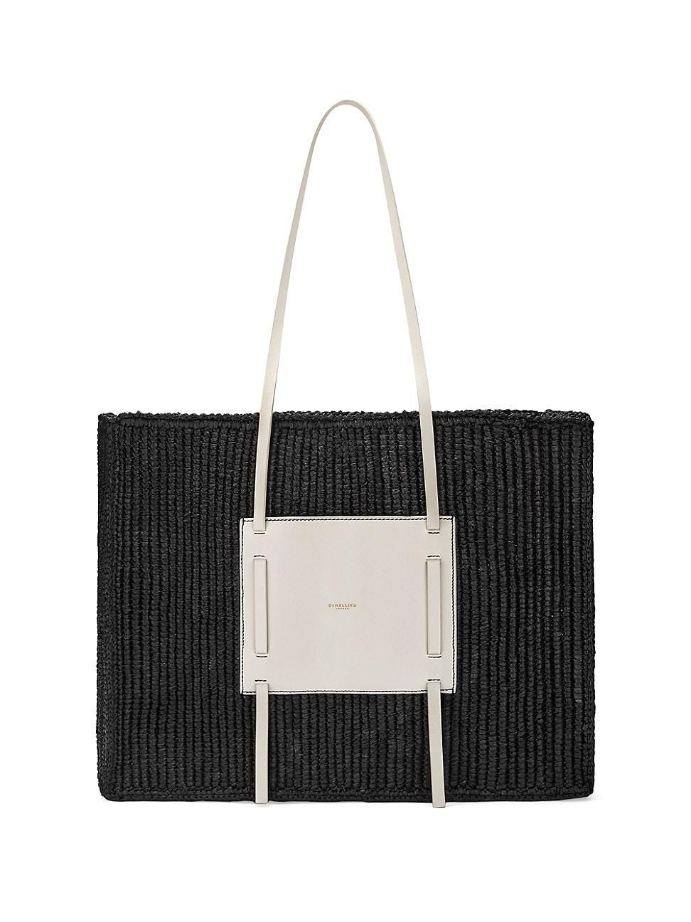 Womens Capri Raffia & Leather Tote Bag Product Image