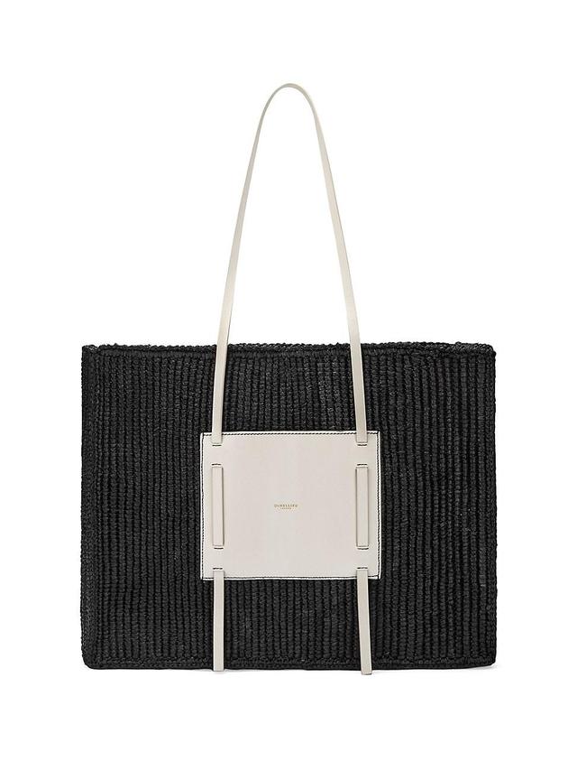 Womens Capri Raffia & Leather Tote Bag Product Image