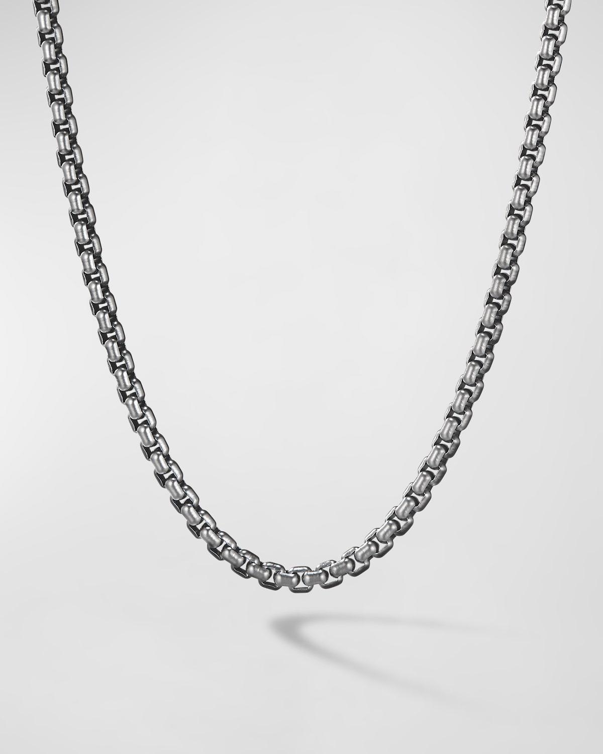 Mens Box Chain Necklace in Darkened Stainless Steel, 4mm Product Image